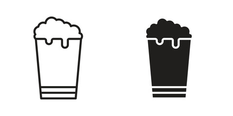 Beer icon vector, solid illustration, pictogram isolated color editable