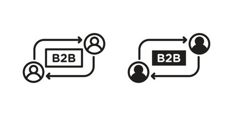 B2B icon vector, solid illustration, pictogram isolated color editable