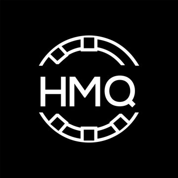 HMQ Minimalist HMQ  Logo Design on Black Background &ndash; HMQ Later Logo, Modern Circular Branding Concept
