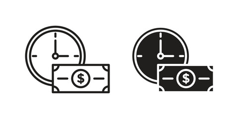Annuity icon vector, solid illustration, pictogram isolated color editable