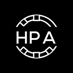 HPA Minimalist HPA  Logo Design on Black Background – HPA Later Logo, Modern Circular Branding Concept
