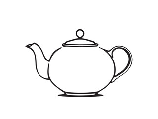Teapot line art illustration