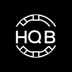 HQB Minimalist HQB  Logo Design on Black Background – HQB Later Logo, Modern Circular Branding Concept
