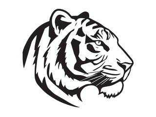 Tiger minimalist wild animal drawing