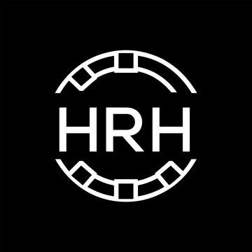 HRH Minimalist HRH  Logo Design on Black Background &ndash; HRH Later Logo, Modern Circular Branding Concept
