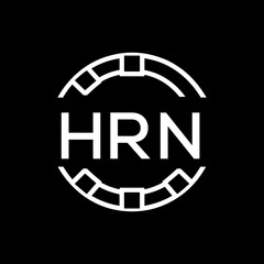 HRN Minimalist HRN  Logo Design on Black Background – HRN Later Logo, Modern Circular Branding Concept
