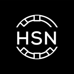 HSN Minimalist HSN  Logo Design on Black Background – HSN Later Logo, Modern Circular Branding Concept

