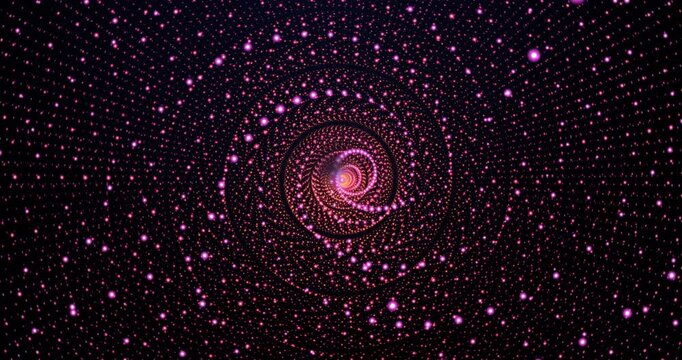 Fractal drops gyrating in a space. Loop