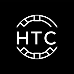 HTC Minimalist HTC  Logo Design on Black Background – HTC Later Logo, Modern Circular Branding Concept
