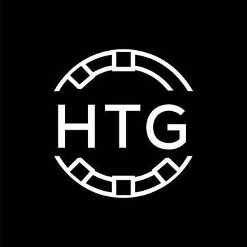 HTG Minimalist HTG  Logo Design on Black Background &ndash; HTG Later Logo, Modern Circular Branding Concept
