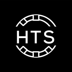 HTS Minimalist HTS  Logo Design on Black Background – HTS Later Logo, Modern Circular Branding Concept
