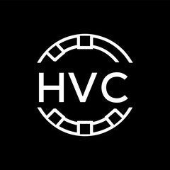 HVC Minimalist HVC  Logo Design on Black Background – HVC Later Logo, Modern Circular Branding Concept
