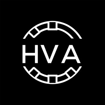 HVA Minimalist HVA  Logo Design on Black Background &ndash; HVA Later Logo, Modern Circular Branding Concept
