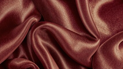 Obraz premium Luxurious burgundy silk fabric texture with elegant folds and rich glossy finish