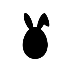 Egg with bunny ears silhouette vector flat illustration design.