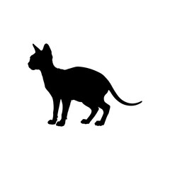 Sphynx cat silhouette vector flat illustration design.