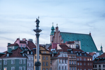 Panorama Starego Miasta w Warszawie z kolumną Zygmunta © arekzet62