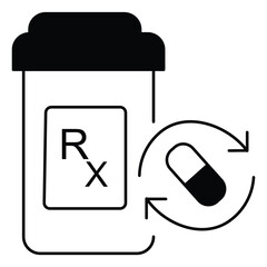 Medical Prescription Refill Symbol Vector Flat Icon