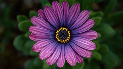 Obraz premium Close-up view of a vibrant purple flower.