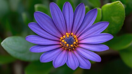 Close-up of a vibrant purple flower.