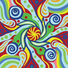 Fototapeta premium Swirling colorful abstract pattern background blue