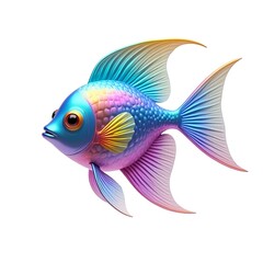 High Quality Tropical Fish Isolated on White Background – Vibrant Stock Photo