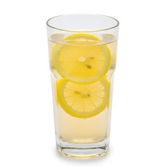 Refreshing glass of water with lemon slices