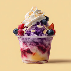 yogurt with berries and blueberries