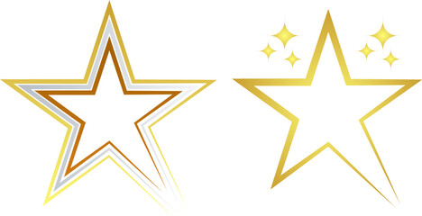 Obraz premium Star Shapes Vector Design. Golden, Silver, Bronze, Colorful Gradient Star Award and Grade Design.