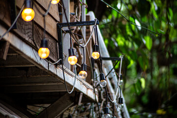 Medieval lanterns with spruce branches at Christmas market. Riga, Latvia - image