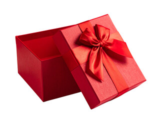 Obraz premium Elegant red gift box with a bow