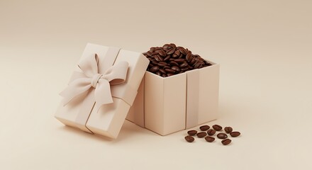 Gift Box Filled with Aromatic Coffee Beans A Perfect Present for Coffee Lovers