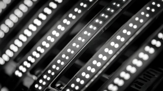 Close-up of LED light strips