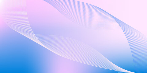 Abstract blue gradient background with shining lines waves. Minimalist background for banner, poster, cover, brochure, flyer, website