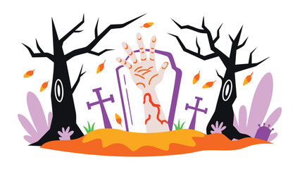 autumn landscape with trees and birds