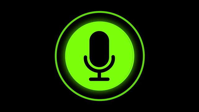 Digital Microphone line icon. Musical Voice recording podcast mic Microphone icon animation.
