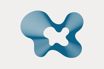 Abstract organic wave shape. Fluid ripple lines with modern distortion. Vector template for poster or banner.