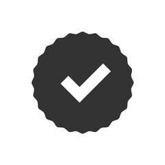 Black and white check for profile and account verification. Vector illustration.
