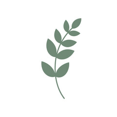 Obraz premium Simple Green Leaf Branch Illustration