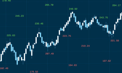 Charts moving up and down. Stock market and exchange, volatility, opportunity, investment, trading.