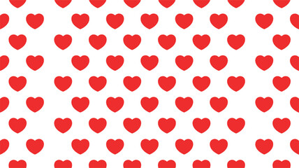 Seamless Red Heart Pattern Vector – Repeating Love Background for Valentine, Wedding, and Romantic Design