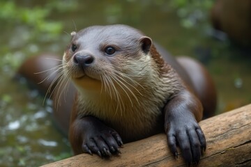 Giant otter in South America