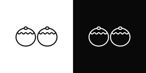 Sufganiyah icon linear icon. Line with editable stroke