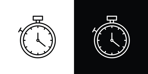 Stopwatch icon linear icon. Line with editable stroke