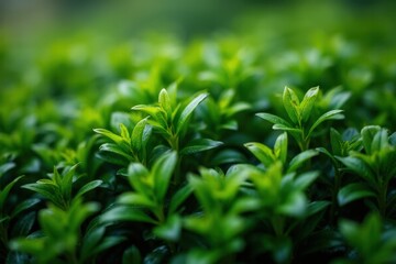 Close up of beautiful green leafy shrub