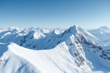 Snowcapped peaks of Gornergrat ridge