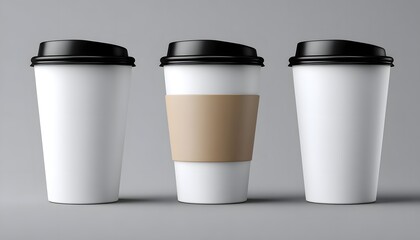 cup of coffee for takeaway mockup on gray background