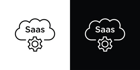 SaaS icon linear icon. Line with editable stroke