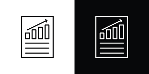Quarterly report icon linear icon. Line with editable stroke