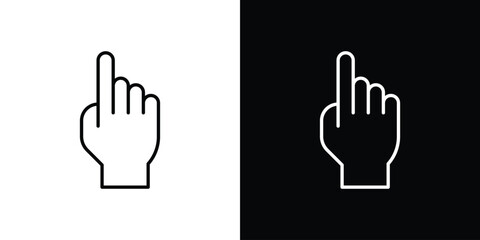Pointing hand icon linear icon. Line with editable stroke